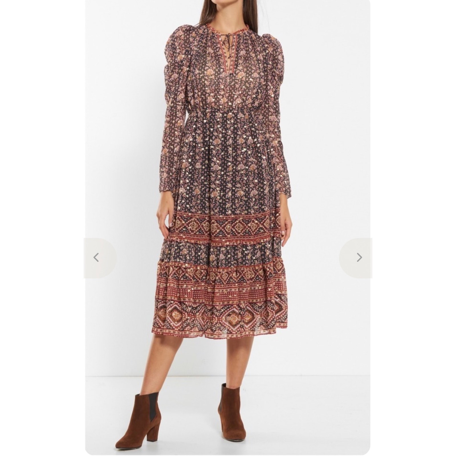 Ulla Johnson Alessandra Silk Lurex Dress In Midnight Size 10